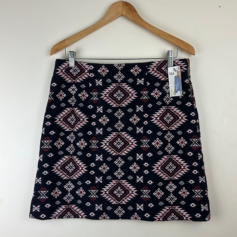 Karen Kane Woman’s Skirt 10 Mini A Line Side Zipper Gold Free Spirit